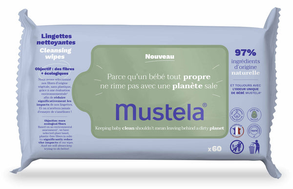 Mustela wet wipes for face, hands and body 60 pcs.