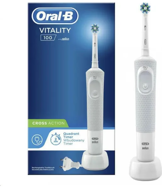 Oral-B ел. четка за зъби Vitality 100 Cross Action White със зарядно