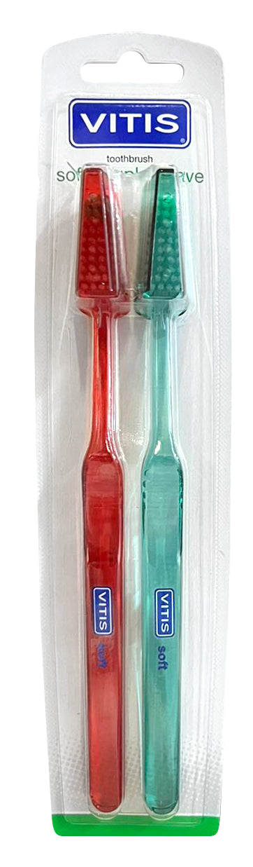 DENTAID toothbrush VITIS SOFT DOUBLE 2 pcs. blister