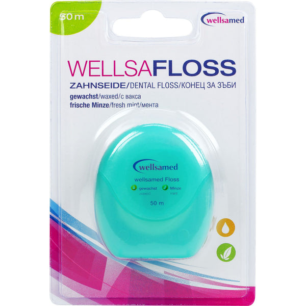 Wellsamed Menthol Dental Floss with Wax; 50 m