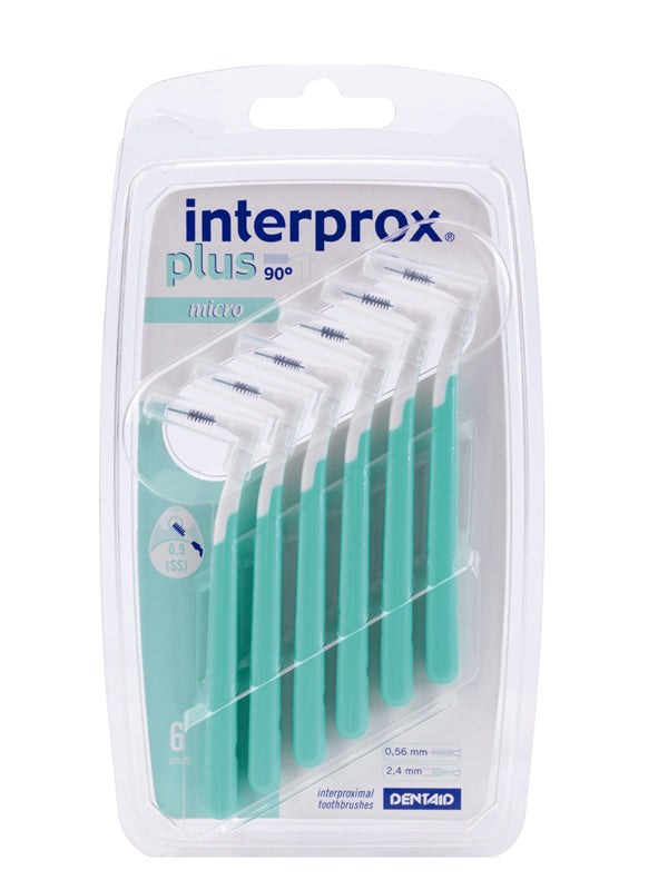 DENTAID интердентални четки за зъби INTERPROX PLUS 2G micro 0.9mm, ISO 2 ;  6 бр. блистер