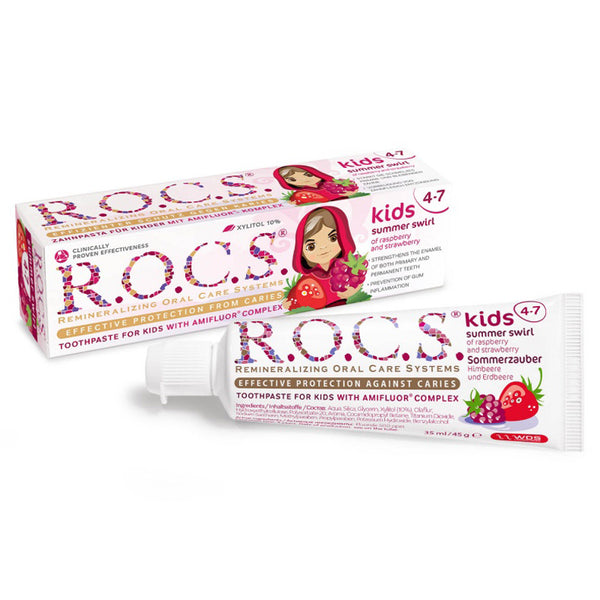 R.O.C.S. паста за зъби  за деца Raspberry & Strawberry 45 g