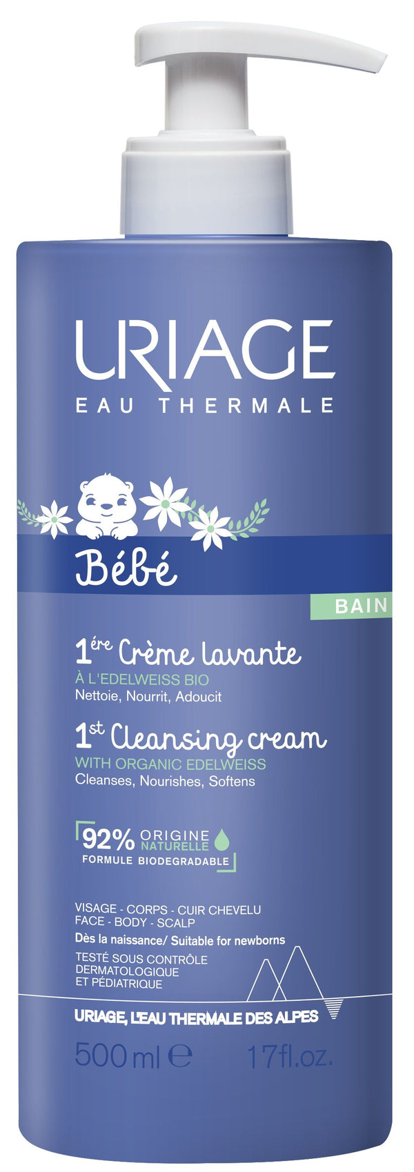 Uriage  Bebe 1st  CRÈME LAVANTE почистващ бебешки  крем    500 ml