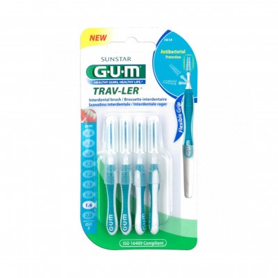 Gum интердентални четки за зъби конус; сини 1.6 mm 6 бр. блистер