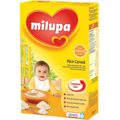 Milupa млечна каша с ориз 250g, първи избор, 4m+