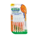 Gum интердентални четки за зъби прави; оранжеви 0.9 mm 6 бр. блистер