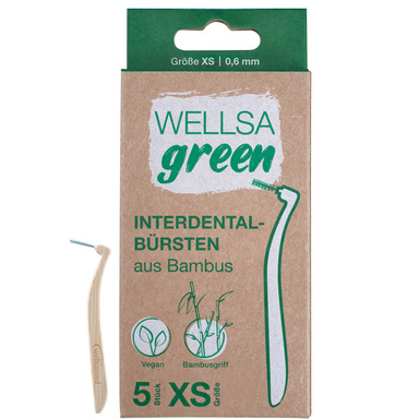 Wellsagreen Интердентални четки за зъби от бамбук XS 0,6 mm