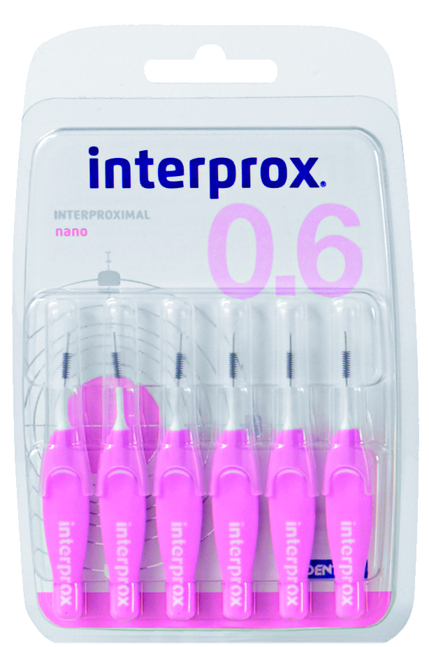 DENTAID интердентални четки за зъби INTERPROX 4G nano NEW 0.7mm, 6 бр. блистер