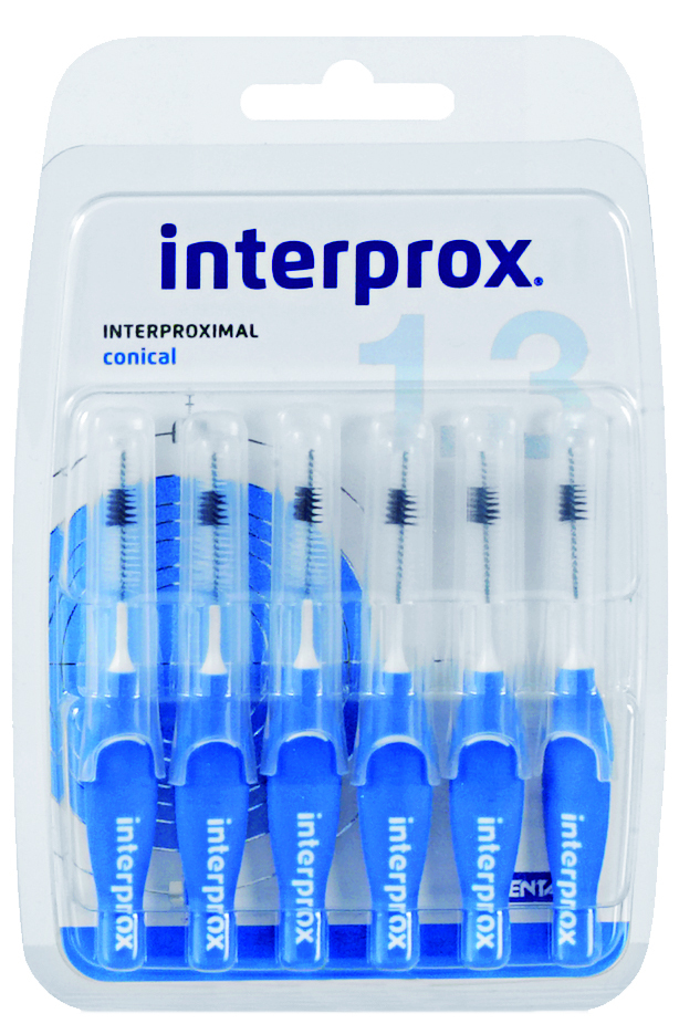DENTAID интердентални четки за зъби INTERPROX 4G conical NEW 1.7 mm, 6 бр. блистер