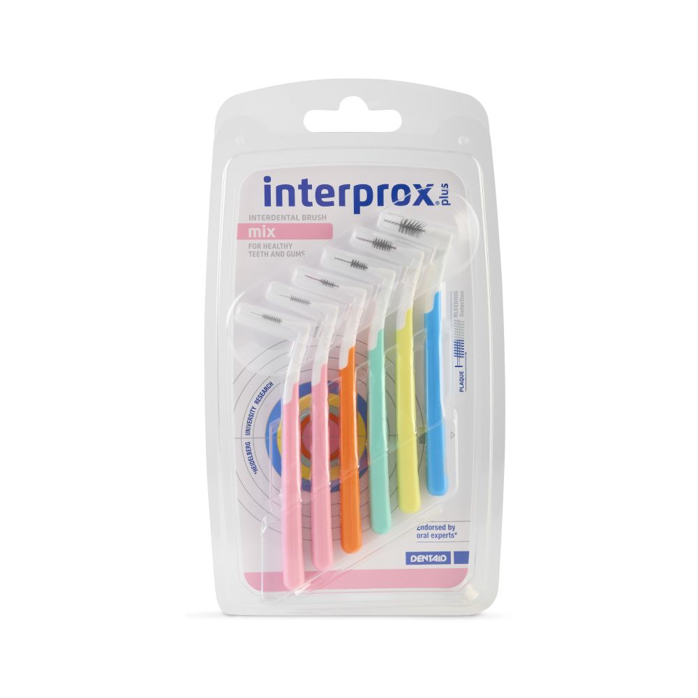 DENTAID Интердентални четки за зъби INTERPROX PLUS 2G Mix NEW, 6 бр. блистер