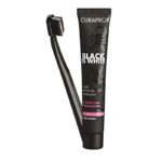 Curaprox комплект Black is White черна четка за зъби CS 5460 + черна паста за зъби с активен въглен