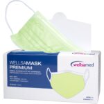 Wellsamed маска предпазна с филтър и ластик; 50 бр. кутия - лайм