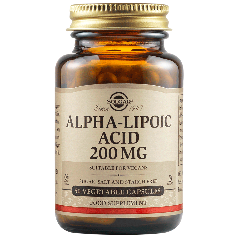 SOLGAR  алфа липоева киселина, 200 mg капсули x 50 броя