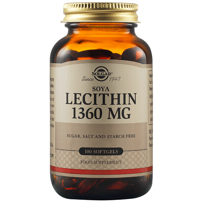 SOLGAR  лецитин, 1360 mg, капсули x 100 броя