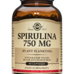 SOLGAR спирулина, 750 mg, капсули x 80 броя