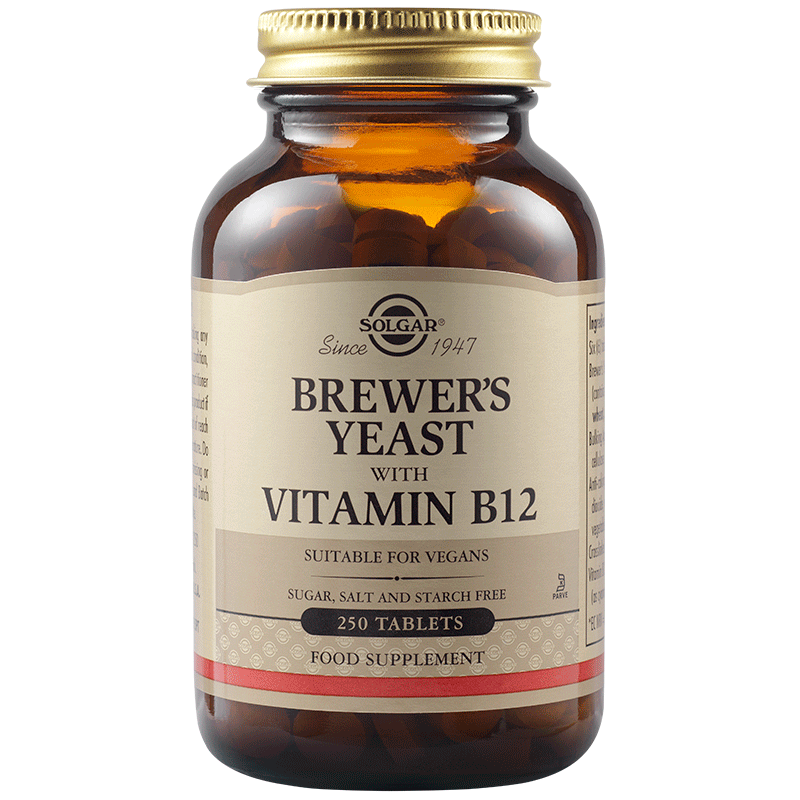 SOLGAR  бирена мая с B12, 500 mg, табл. x 250 броя