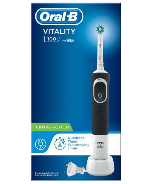 Oral-B Ел. четка за зъби Vitality 100 Cross Action - черна, зарядно