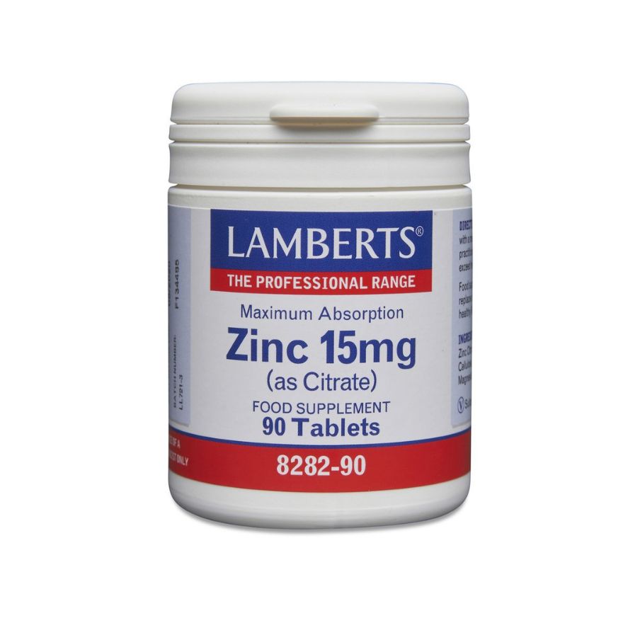 LAMBERTS Цинк 15 mg, цитратна форма, табл. x 90 бр.