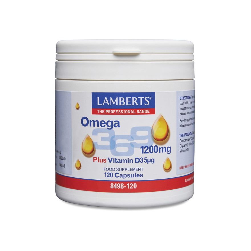 LAMBERTS Омега 3,6,9 + витамин D3, табл. x 120 бр.